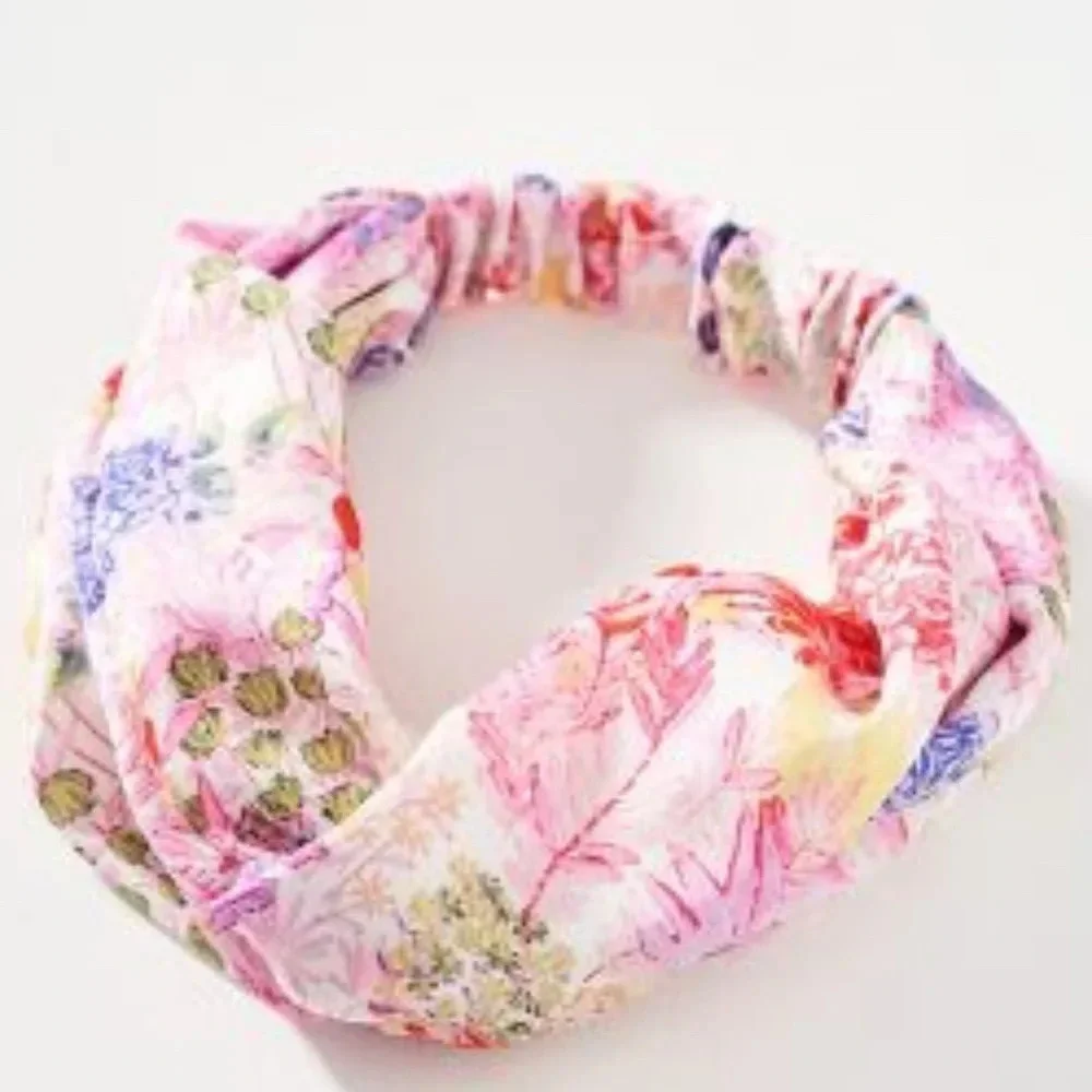 NWT Anthropologie Jeanette Pink  Floral Twist Headband